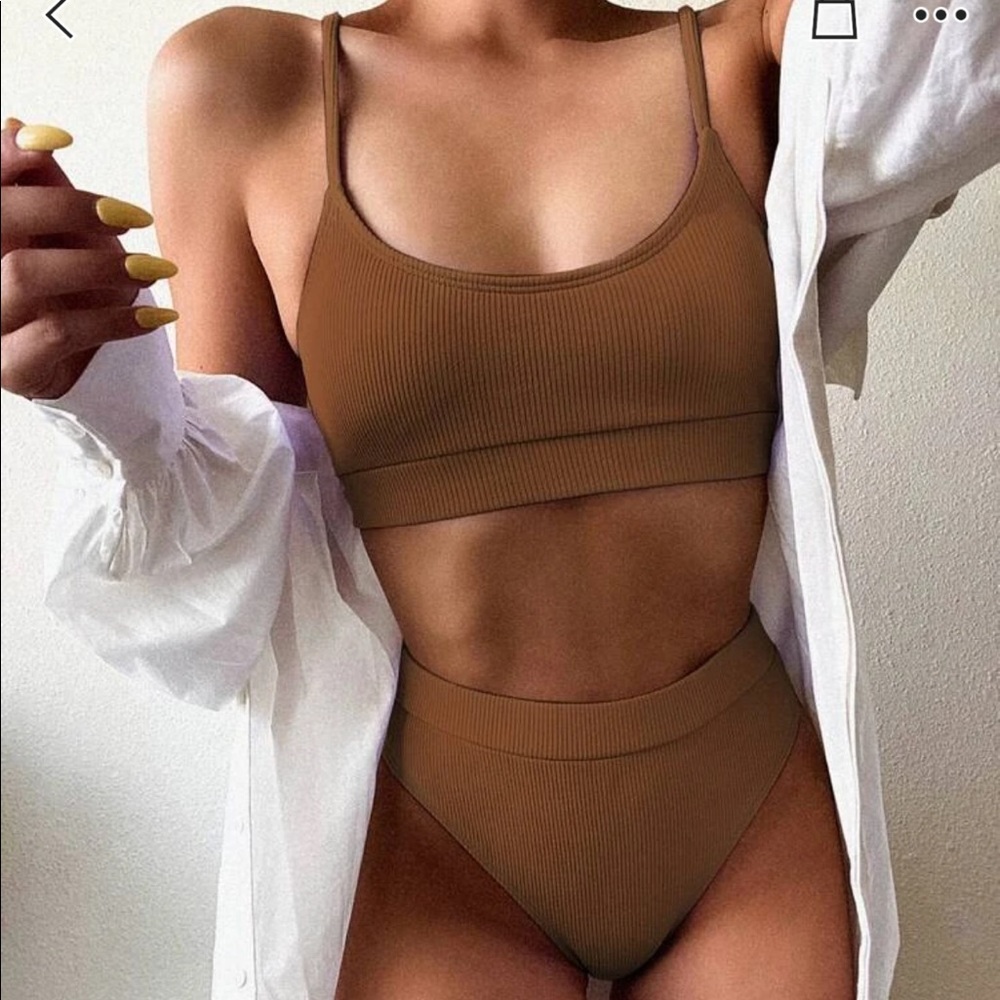 SHEIN ribbed high waisted Bikini